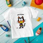 名前おもしろいと電話によるカスタマイズ可能なCatラベル ベビーTシャツ