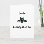 名前おもしろいの付いたこうもりバレンタイン カード (正面)