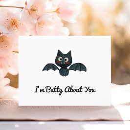 名前おもしろいの付いたこうもりバレンタイン ポストカード