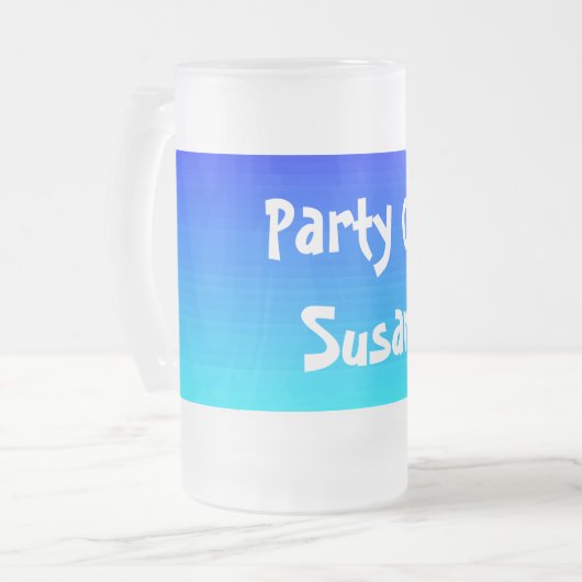 名前おもしろいの引用文パーティーブレンドブルー フロストグラスビールジョッキ (正面左)