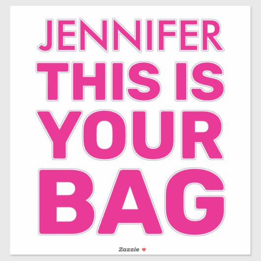 名前おもしろいパーソナライズされた注意ピンクビニール シール (シート)