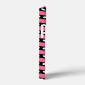 名前おもしろいピンクと黒ストライプ色のドット Case-Mate iPhoneケース (裏面 / 右)