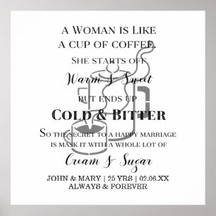 名前おもしろい付きコーヒー記念日のような結婚 ポスター