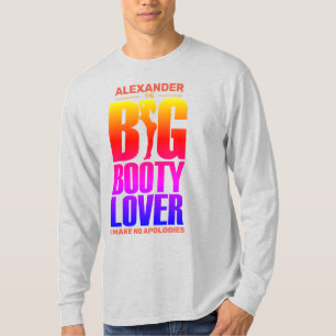 名前おもしろい付きビッグブーティ恋人グラデーションスペクトル Tシャツ