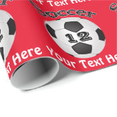 名前およびジャージー数を用いるサッカーの包装紙 ラッピングペーパー (ロールコーナー)