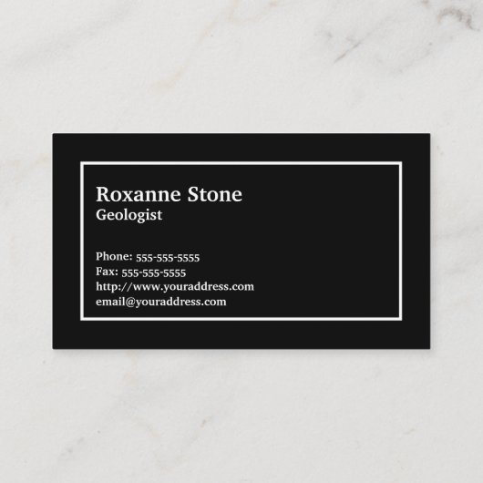 名前およびモノグラムが付いている川の石 名刺 (裏面)