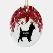 名前および年のヨークシャーテリアのクリスマスのオーナメント セラミックオーナメント (右)