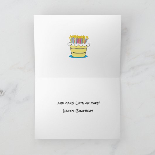 名前および年齢のハッピーバースデーの挨拶を個人化して下さい カード (内部)