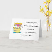 名前および年齢のハッピーバースデーの挨拶を個人化して下さい カード (黄色い花)