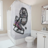 名前および数を用いるアイスホッケーのスケートのヘルメットのパック シャワーカーテン (インサイチュ)