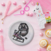 名前および数を用いるアイスホッケーのスケートのヘルメットのパック ペーパープレート (パーティー)