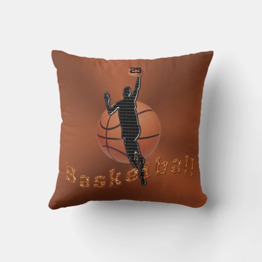 名前および数を用いるパーソナライズなバスケットボールの枕 クッション (裏面)