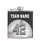 名前および数を用いる野球 フラスク (正面)