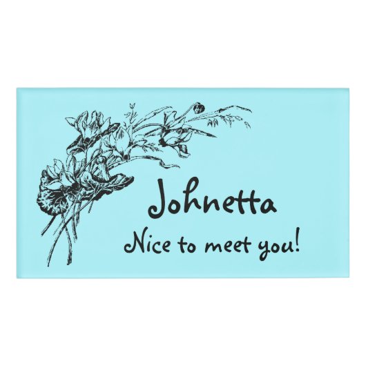 名前および文字が付いている物惜しみしないレトロの花の展示 名札 (正面)