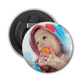 名前および日付が付いているカスタムな写真 栓抜き (正面)