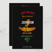 名前および日付の家族会のお祝い セーブザデート (正面/裏面)