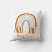 名前お洒落付きボホパーソナライズされたレインボー クッション (裏面)