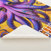 名前お洒落付き紫パーソナライズされたタコ シェルパブランケット (3/4)