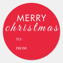 名前からクリスマスの赤いメリークリスマス ラウンドシール