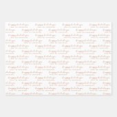 名前からミニマルなハッピーホリデーをスクリプト ラッピングペーパーシート (正面3)