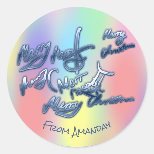 名前からレインボーアンダーグラウンドメリークリスマス ラウンドシール (正面)