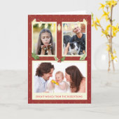 名前から3つの写真をパーソナライズLight String Red カード (黄色い花)