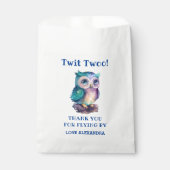 名前かわいいウッドランド動物フクロウ誕生日ありがとう フェイバーバッグ (正面)