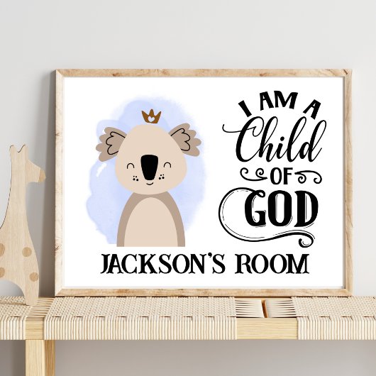 名前かわいいオーストラリアベビーコアラバイブル引用文 ポスター