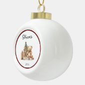 名前かわいいクリスマステディ セラミックボールオーナメント (右)