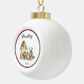 名前かわいいクリスマステディ セラミックボールオーナメント (右)