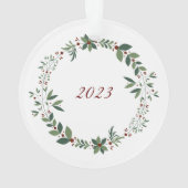 名前かわいいテディクリスマスツリーアクリルオーナメント オーナメント (裏面)