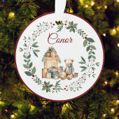 名前かわいいテディクリスマスツリーアクリルオーナメント オーナメント