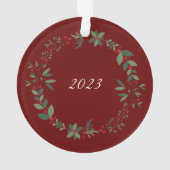 名前かわいいテディクリスマスツリーブルゴーニュ オーナメント (裏面)