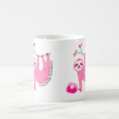 名前🦥かわいいピンクのピックボールのナマズ🦥 コーヒーマグカップ (中央)