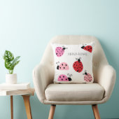 名前かわいいピンクの赤いラディバグ漫画 クッション (椅子)