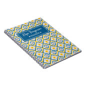 名前かわいらしパーソナライズされた青の民族パターン ノートブック (右側)