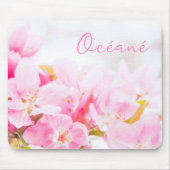 名前かわいらしピンク花マウスパッド マウスパッド (正面)