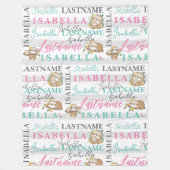 名前かわいらし付きスロッスブランケストライプット フリースブランケット (正面)