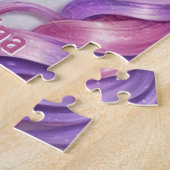 名前かわいらし付きピンクのユニコーン ジグソーパズル (側面)