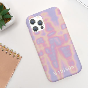 名前かわいらし付モダンきピンクの薄紫絞り染め iPhone 11 ケース