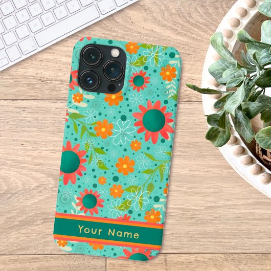 名前かわいらし花カスタム柄 iPhoneケース