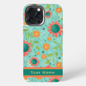 名前かわいらし花カスタム柄 iPhoneケース (裏面)