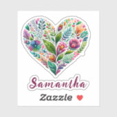 名前かわいらしVinylのフローラハート シール (シート)