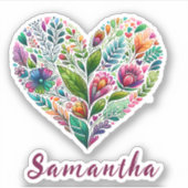 名前かわいらしVinylのフローラハート シール (正面)