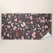 名前がわからない胸の模様 ビーチタオル (正面)