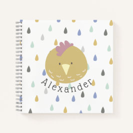 名前がカスタマイズできるかわいいひよこ ノートブック
