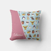 名前がサングラスに登場するかわいい動物たち クッション (正面)