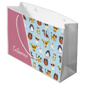 名前がサングラスに登場するかわいい動物たち ラージペーパーバッグ (裏面アングル)