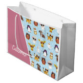 名前がサングラスに登場するかわいい動物たち ラージペーパーバッグ (正面アングル)