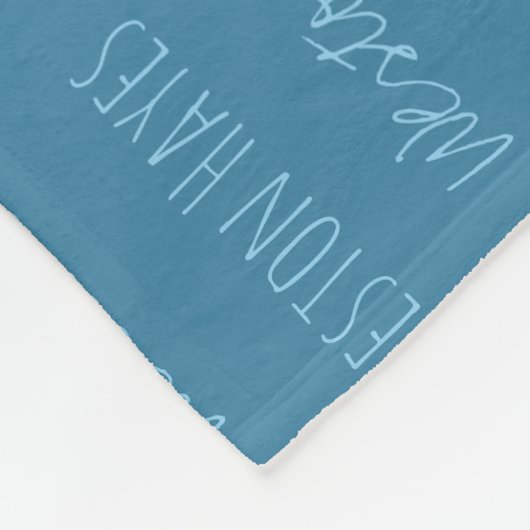 名前がパーソナライズされた繰り返された男の赤ちゃん毛布 フリースブランケット (角)